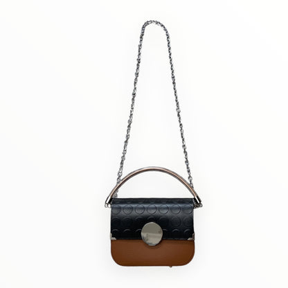 Borsa a tracolla TOOitaly con catena in metallo e design bicolore
