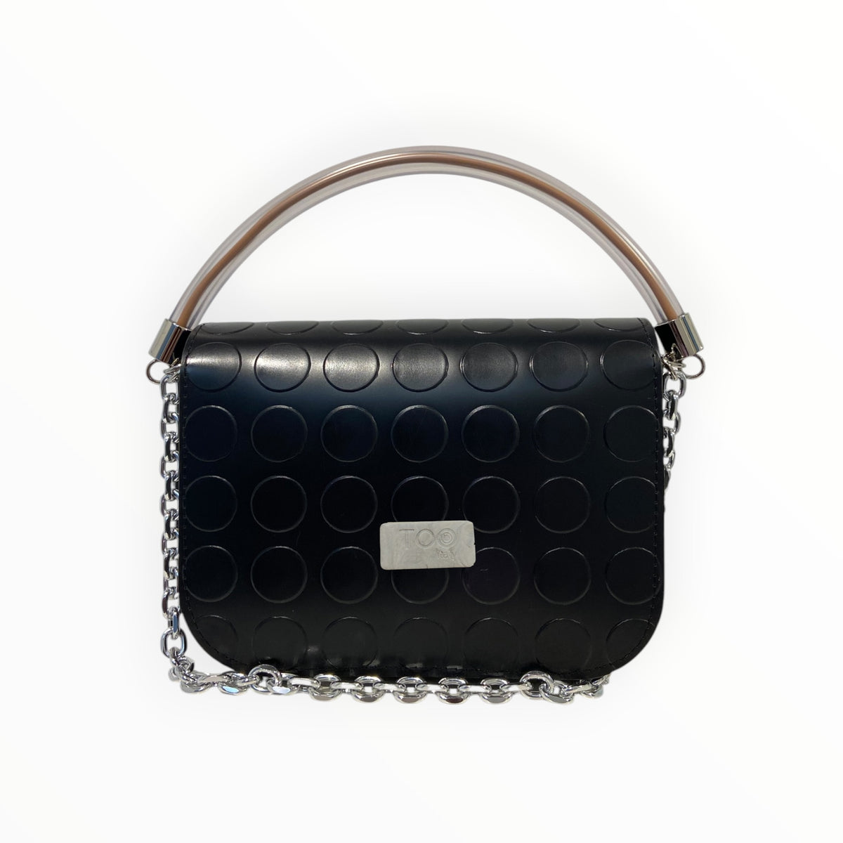 Retro borsa a mano TOOitaly nera effetto bullonato
