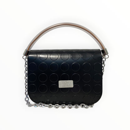 Retro borsa a mano TOOitaly nera effetto bullonato
