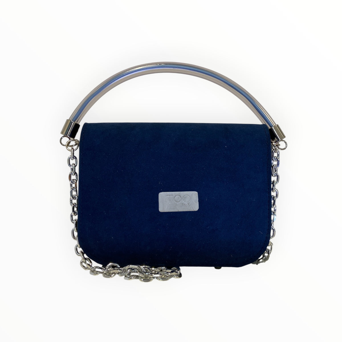 Retro della borsa Chicca Maxi in Alcantara blu