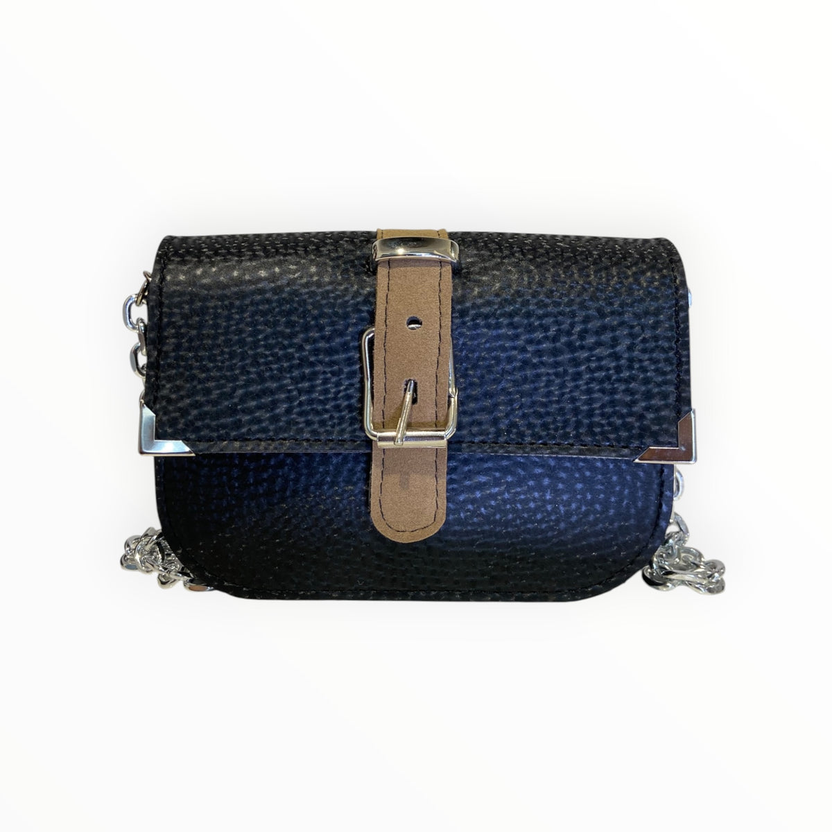 Chicca Mini borsa nera e sabbia vista frontale