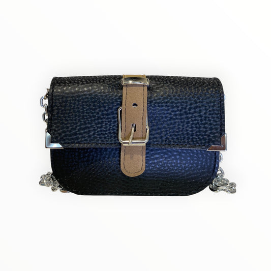 Chicca Mini borsa nera e sabbia vista frontale