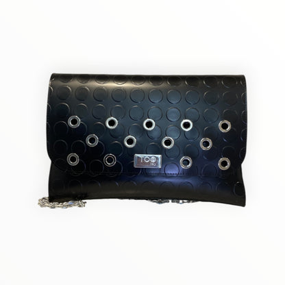 Clutch Maxi nera in PVC bullonato TOOitaly
