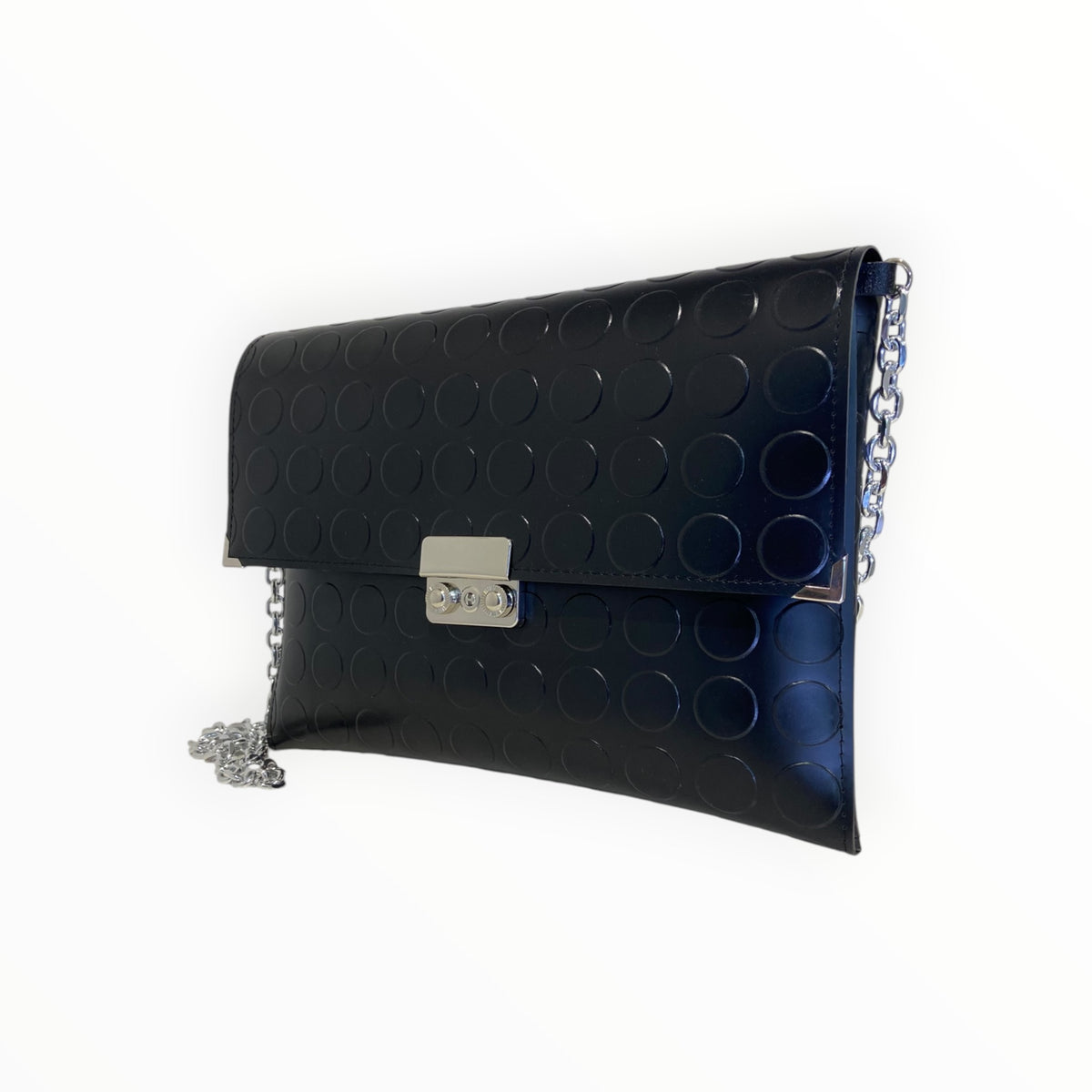 Clutch bullonata nera in PVC TOOitaly
