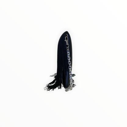 Clutch Frange TOOitaly vista laterale con frange nere