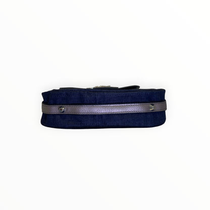 Borsa a tracolla donna in jeans con tacchetti