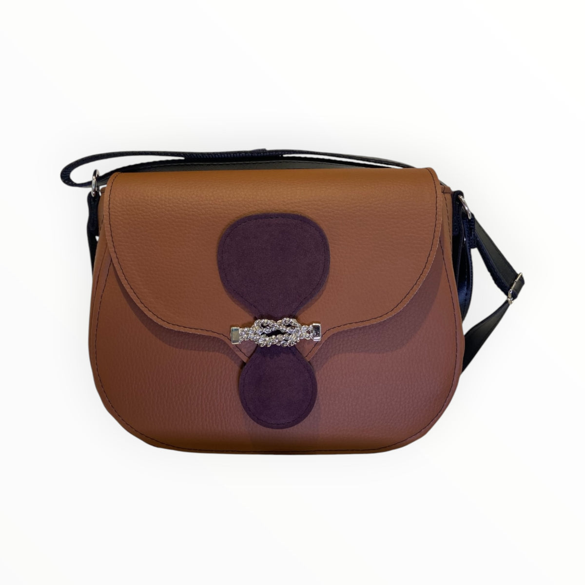 Everyday borsa a tracolla donna in pelle artificiale cuoio con dettaglio in Alcantara bordeaux TOOitaly
