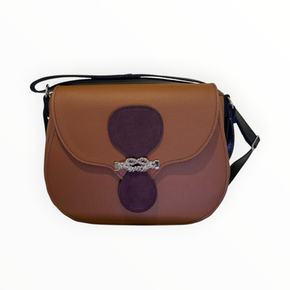 Everyday borsa a tracolla donna in pelle artificiale cuoio con dettaglio in Alcantara bordeaux TOOitaly