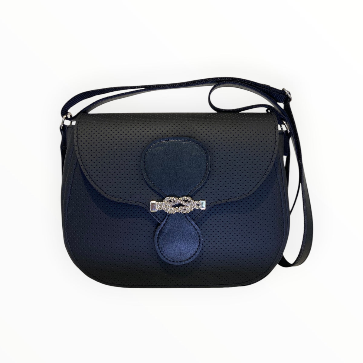 Everyday borsa a tracolla donna in pelle artificiale nera puntinata TOOitaly