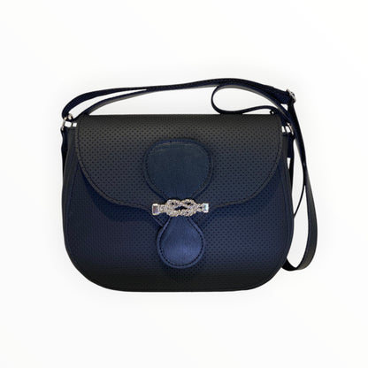 Everyday borsa a tracolla donna in pelle artificiale nera puntinata TOOitaly