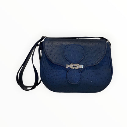 Everyday borsa a tracolla donna blu in pelle artificiale effetto struzzo TOOitaly