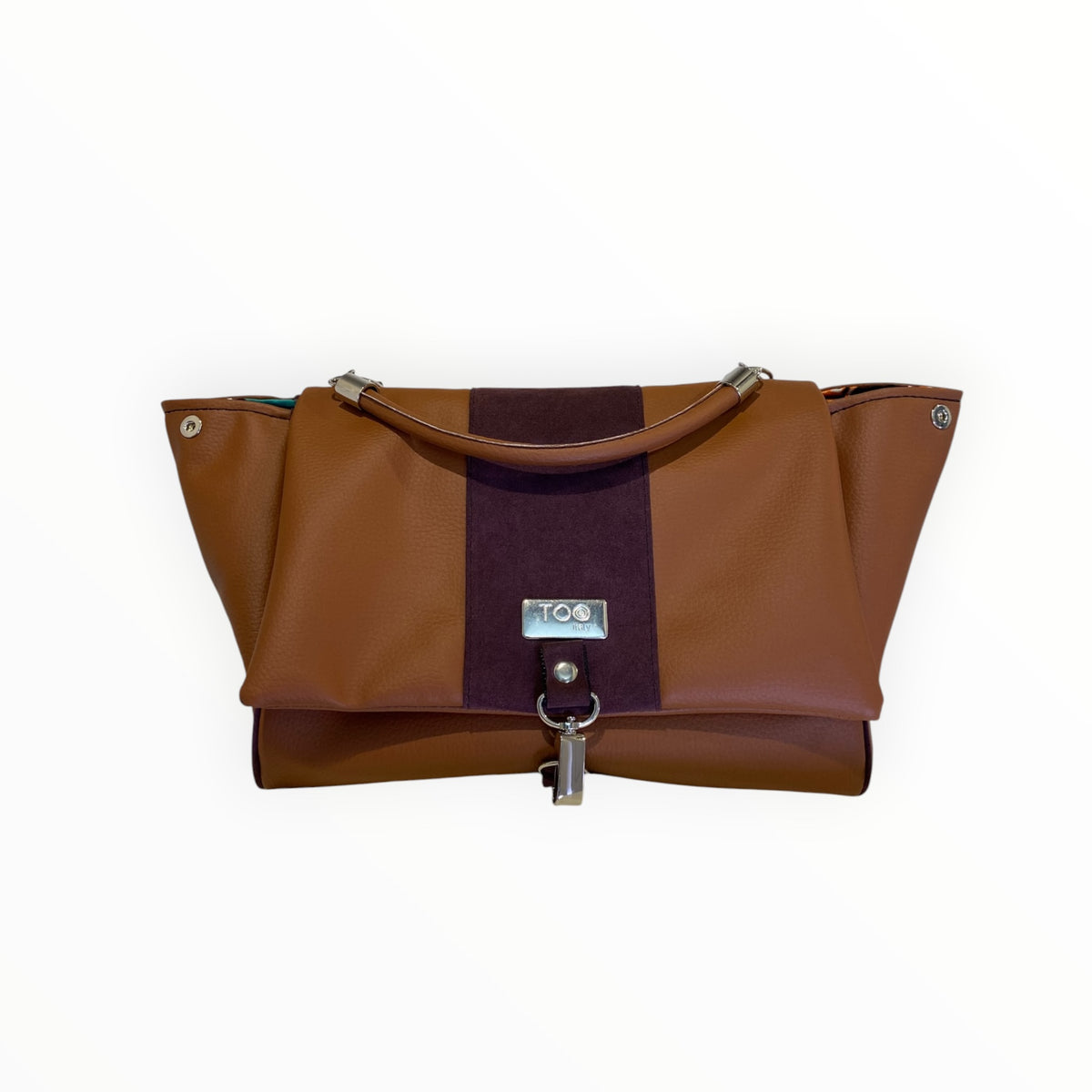 Miura Maxi borsa donna in pelle artificiale cuoio e Alcantara bordeaux