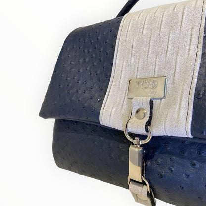 Dettaglio Alcantara ghiaccio borsa Miura Maxi