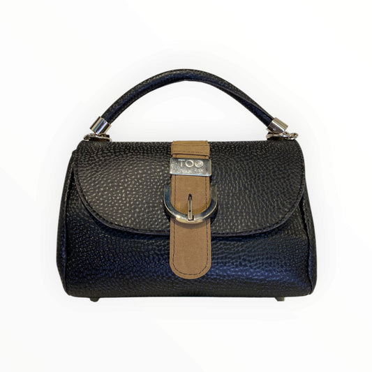Miura Mini borsa donna in pelle artificiale diamantata nera