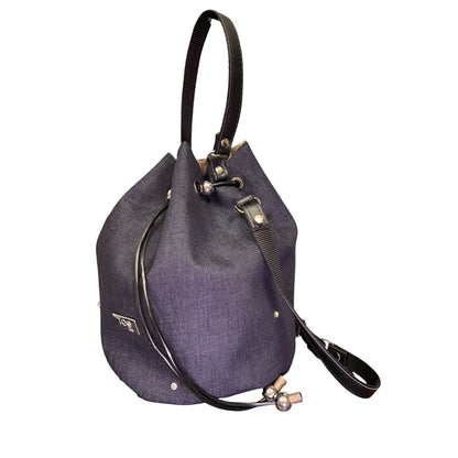 Borsa Secchiello in Jeans Blu con Micro Cristalli | Tooitaly