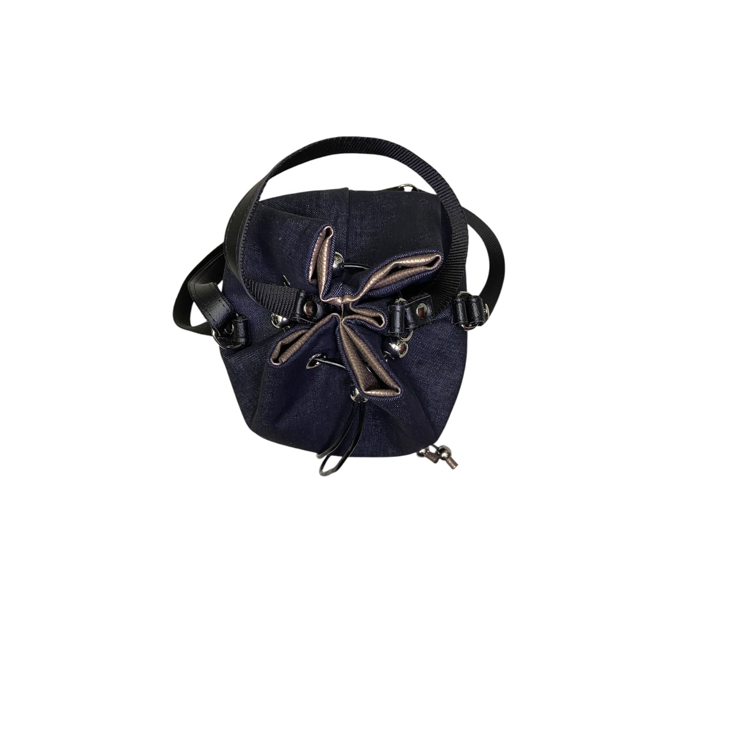 Borsa Secchiello in Jeans Blu con Micro Cristalli | Tooitaly