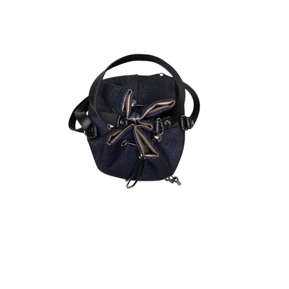 Borsa Secchiello in Jeans Blu con Micro Cristalli | Tooitaly