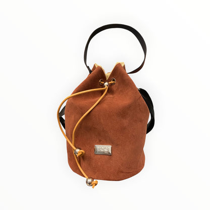 Borsa secchiello mattone TOOitaly effetto velluto con dettagli metallici