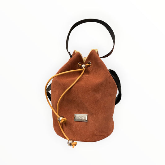 Borsa secchiello mattone TOOitaly effetto velluto con dettagli metallici