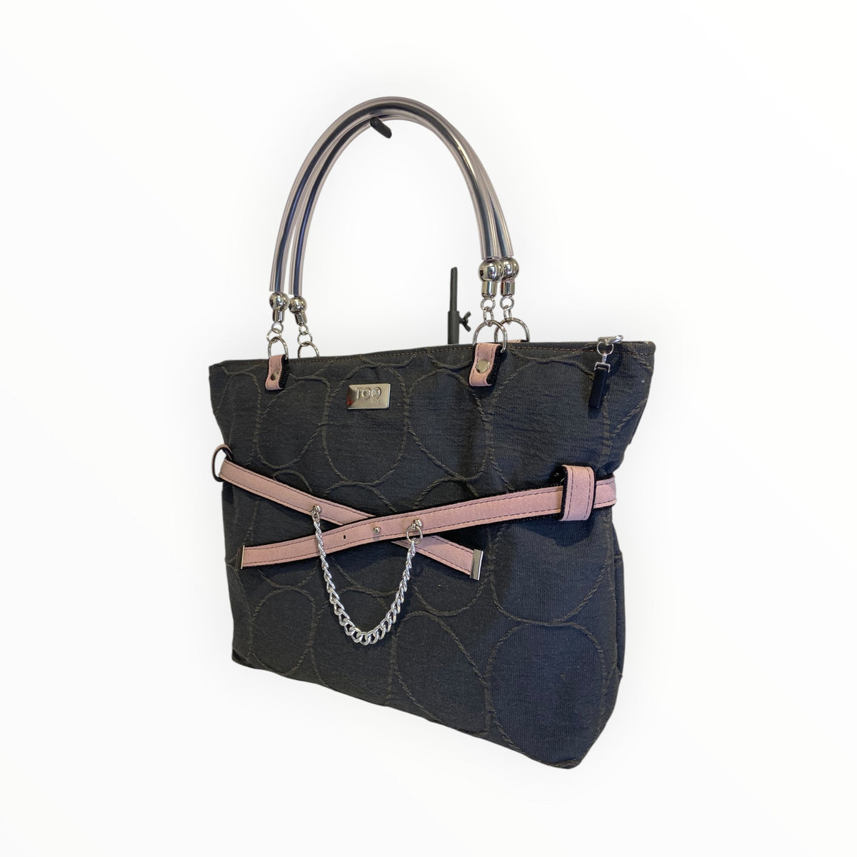 
Shopper a mano e tracolla donna TOOitaly in tessuto canna di fucile con decorazioni circolari e 