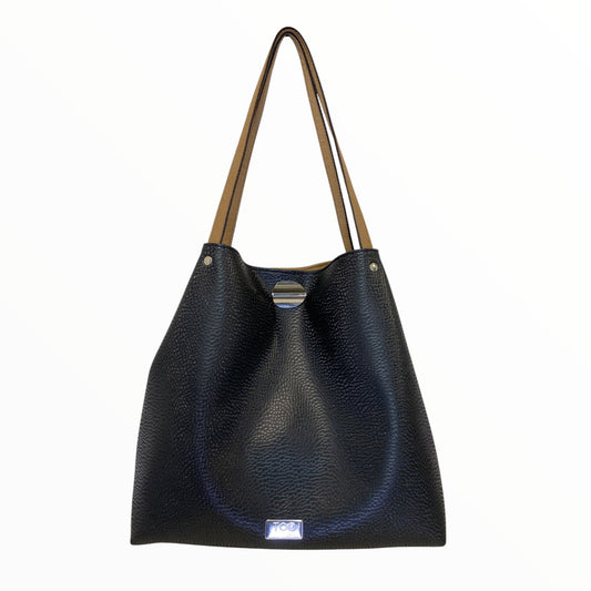 Borsa tote donna nera in pelle artificiale con chiusura gioiello Tooitaly

