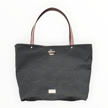 
Tote bag grigia donna con manici in Alcantara rosa