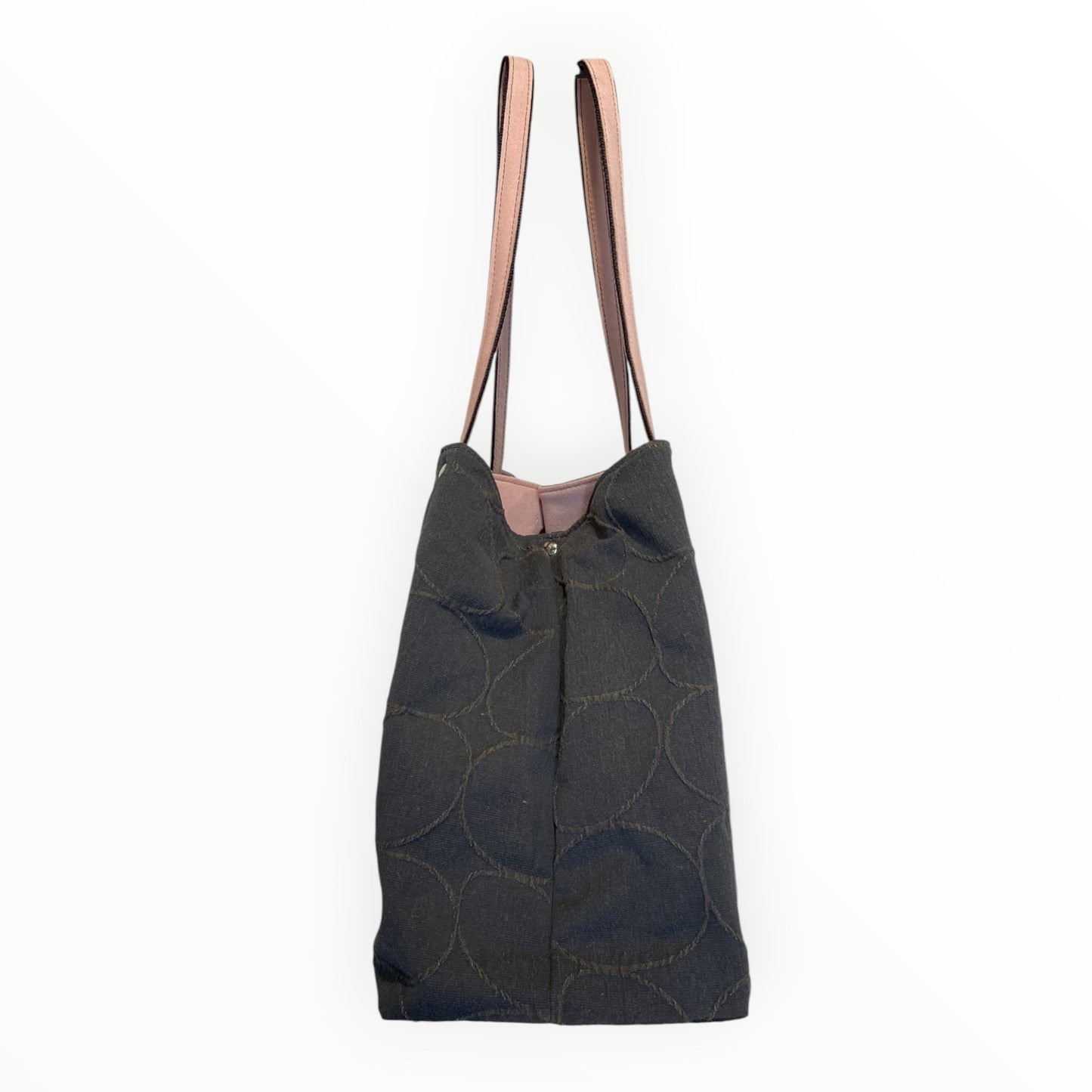 
Borsa tote grigia con cerchi asimmetrici a rilievo


