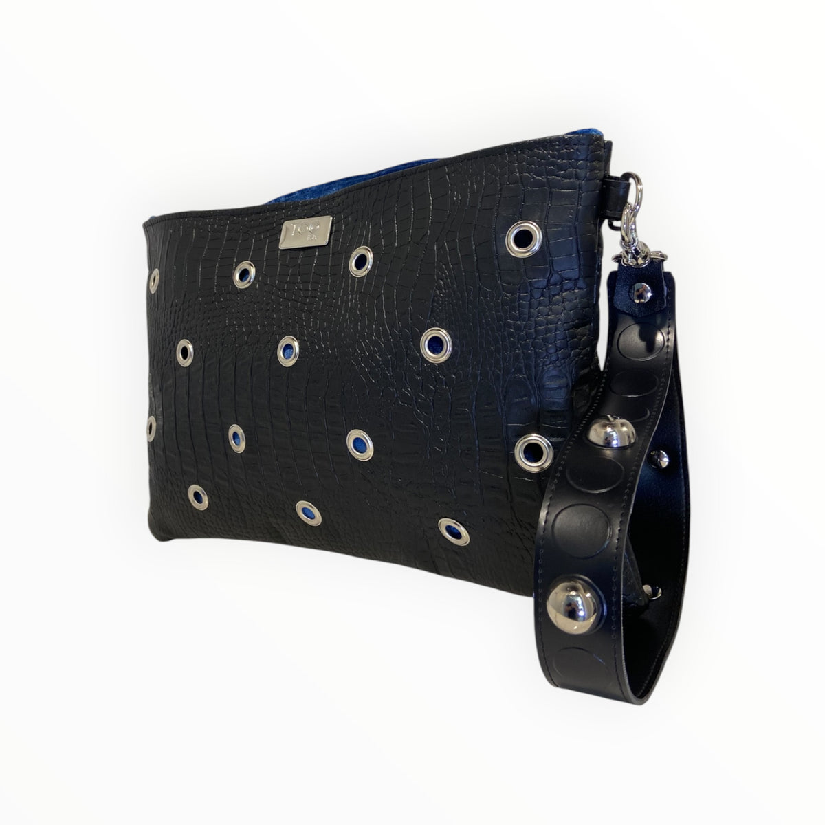 Pochette donna TOOitaly effetto coccodrillo vista posteriore con occhielli metallici