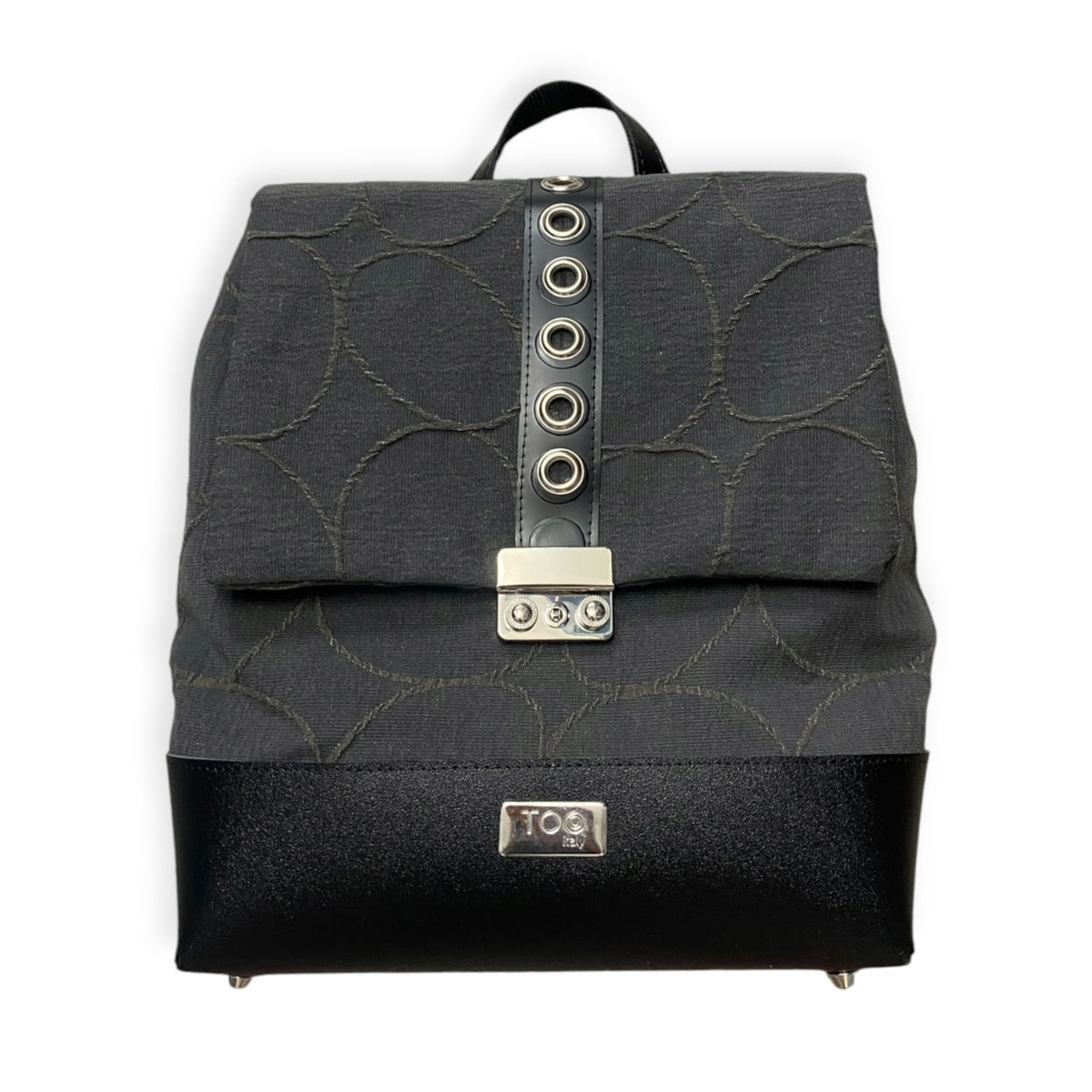 Zaino donna Tre Terzi in tessuto grigio con rilievi geometrici