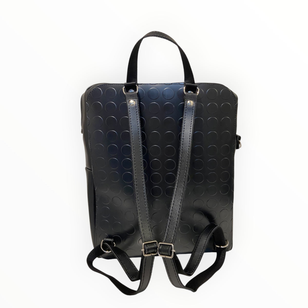 Retro dello zaino TOOitaly con bretelle regolabili e manico superiore.