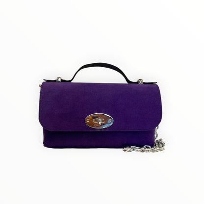 Borsa Baguette Mini viola in Alcantara TOOitaly
