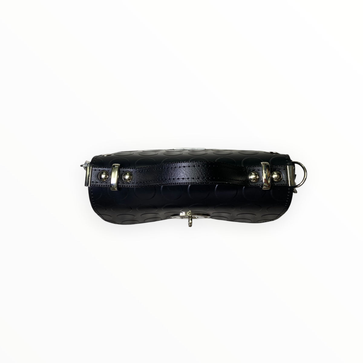 Borsa baguette mini nera in PVC bullonato TOOitaly