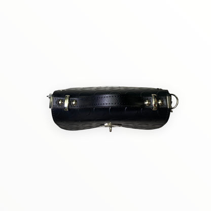 Borsa baguette mini nera in PVC bullonato TOOitaly