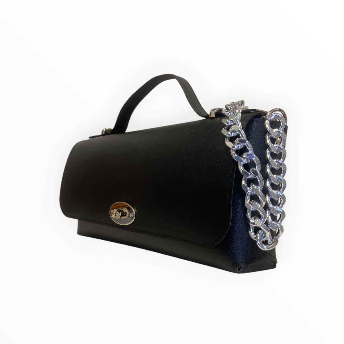 Baguette Maxi TOOitaly in PVC satinato nero
