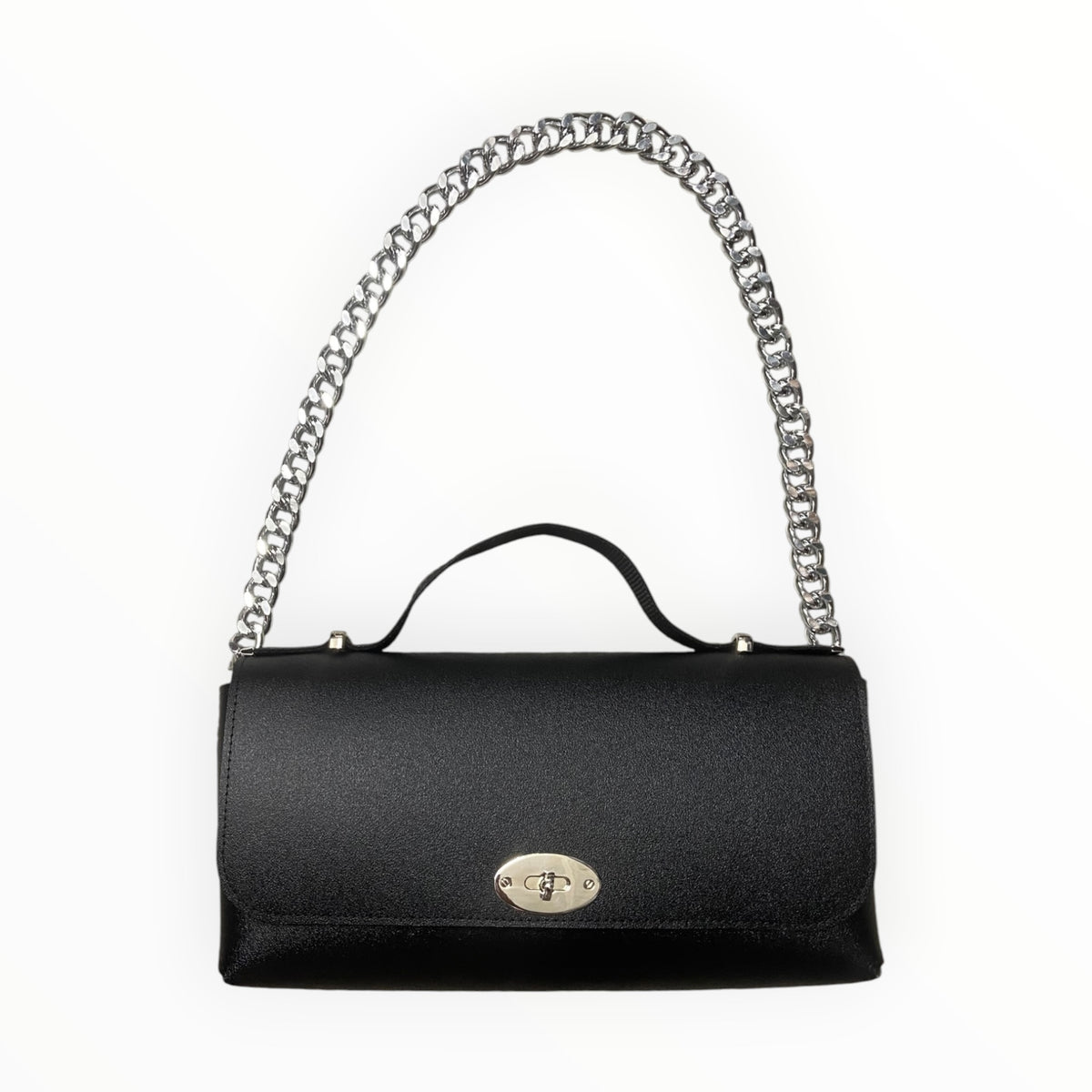 Baguette Maxi nera con catena metallica