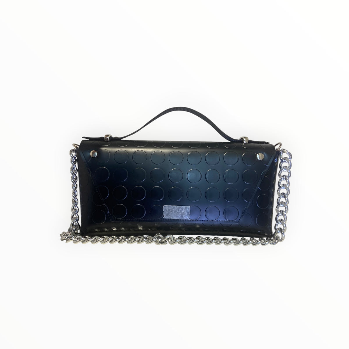 Borsa Baguette Maxi bullonata nera vista posteriore
