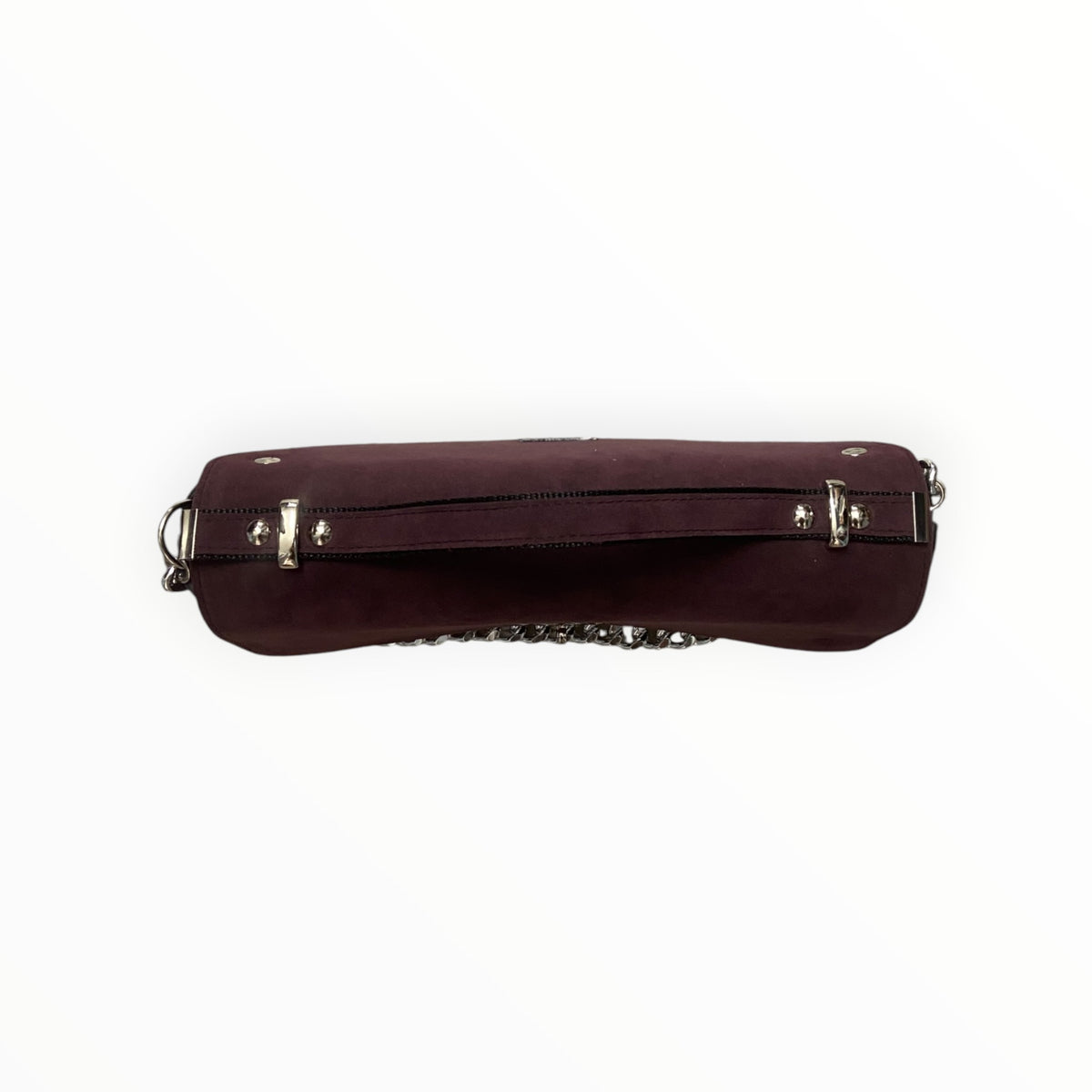 Borsa Baguette Maxi Bordeaux in Alcantara | TOOitaly