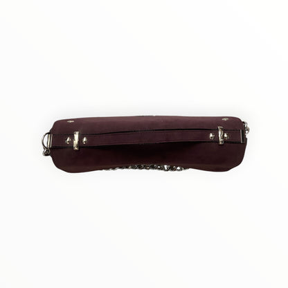 Borsa Baguette Maxi Bordeaux in Alcantara | TOOitaly