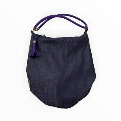 Borsa a spalla Hobo donna in jeans e pelle artificiale bronzo

