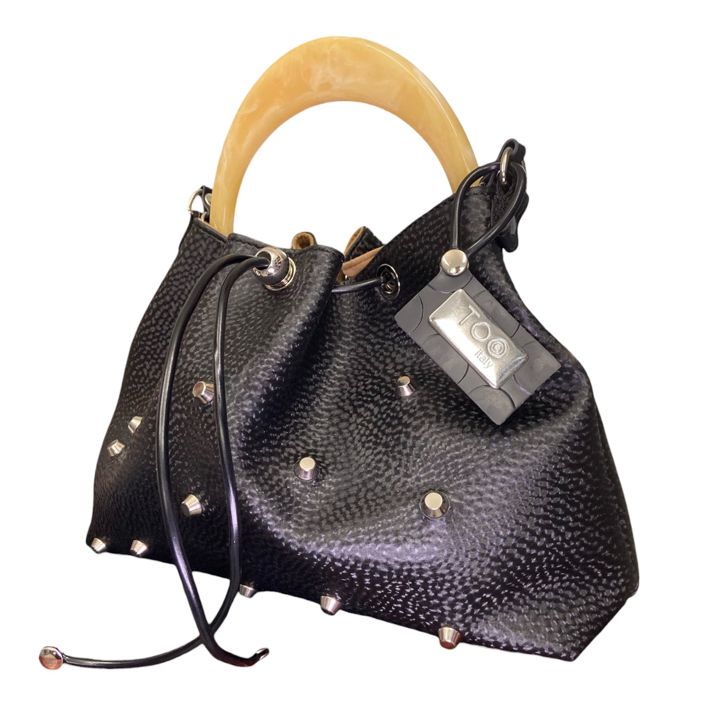 Borsa Fiorentina Tooitaly effetto diamantato con borchie a cono