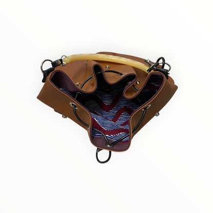 
Borsa secchiello donna Fiorentina color cuoio vista dall'alto

