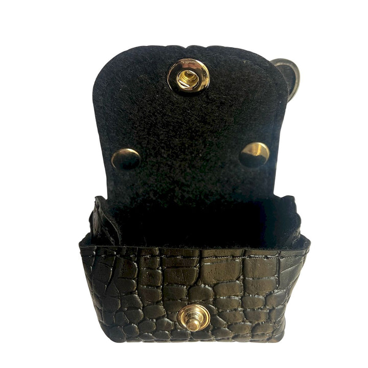 Micro borsa portachiavi TOOitaly, un accessorio artigianale realizzato con materiali vegan e cruelty-free. Perfetta come charms