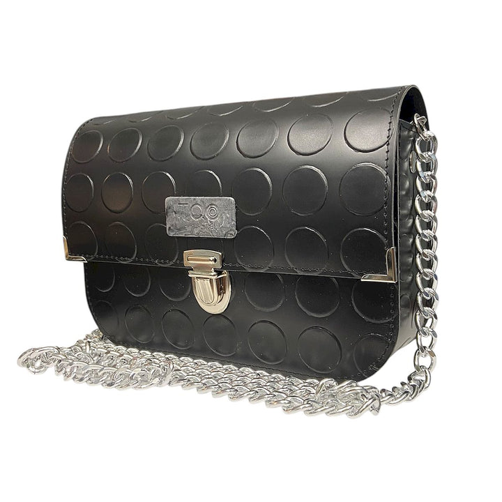 Chicca Maxi TOOitaly: Messenger Bag artigianale Made in Italy compatta in PVC bullonato con tracolla e dettagli in resina