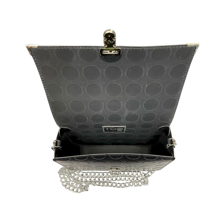 Chicca Maxi TOOitaly: Messenger Bag artigianale Made in Italy compatta in PVC bullonato con tracolla e dettagli in resina