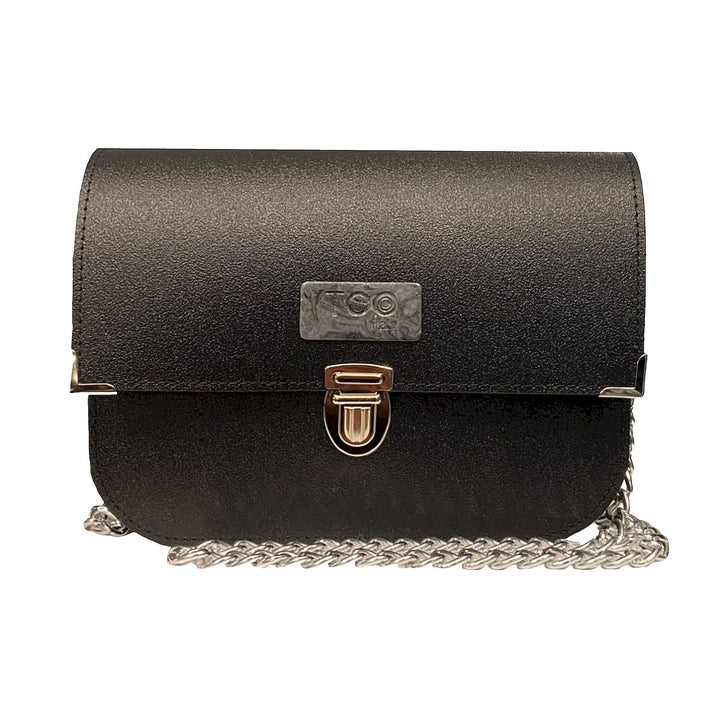 Chicca Maxi TOOitaly: Messenger Bag artigianale Made in Italy compatta in PVC satinato con tracolla e dettagli in resina