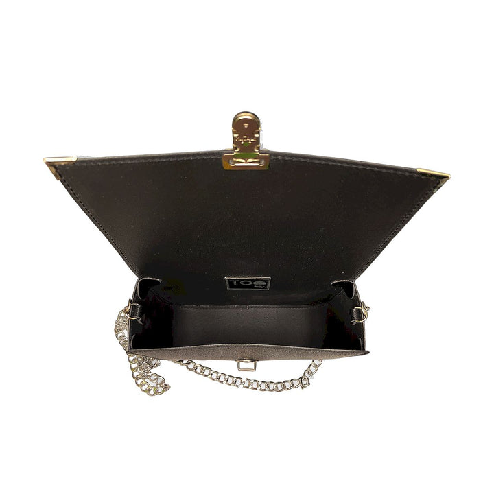 Chicca Maxi TOOitaly: Messenger Bag artigianale Made in Italy compatta in PVC satinato con tracolla e dettagli in resina