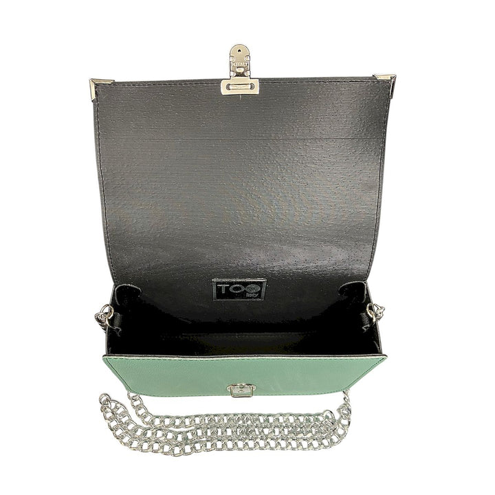 Chicca Maxi TOOitaly: Messenger Bag artigianale Made in Italy compatta in pelle artificiale con tracolla e dettagli in resina