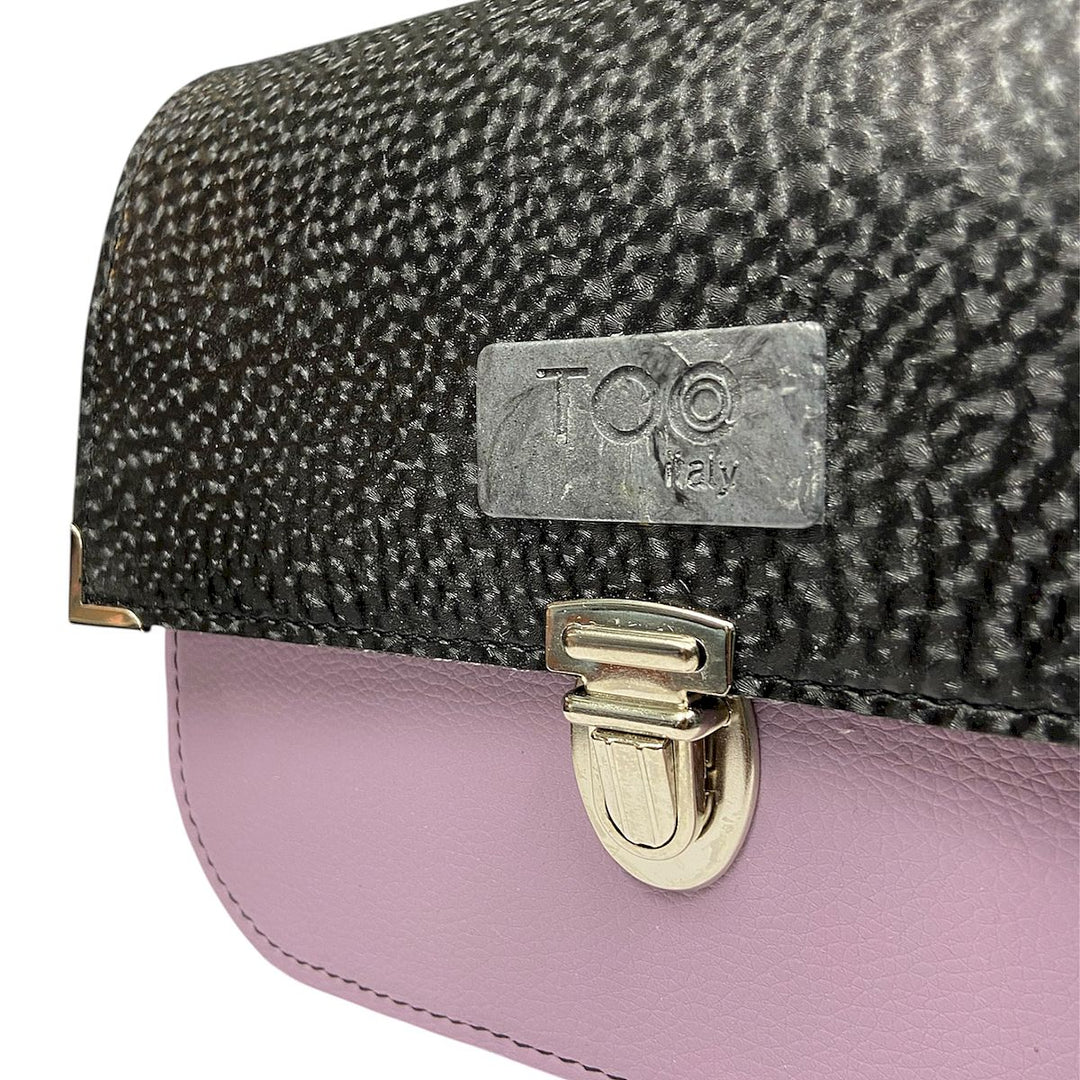 Chicca Maxi TOOitaly: Messenger Bag artigianale Made in Italy compatta in pelle artificiale con tracolla e dettagli in resina