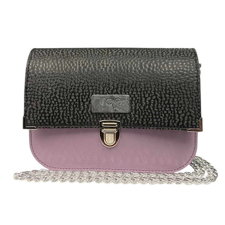 Chicca Maxi TOOitaly: Messenger Bag artigianale Made in Italy compatta in pelle artificiale con tracolla e dettagli in resina
