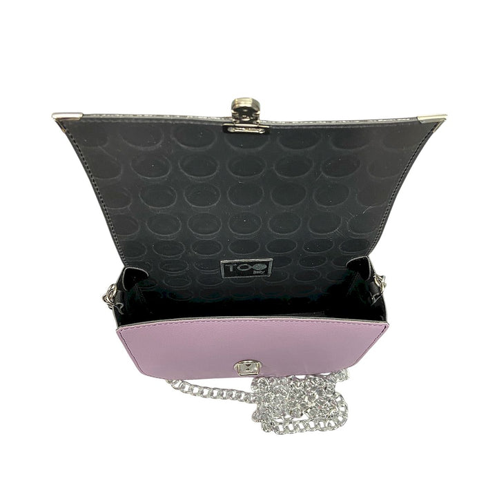 Chicca Maxi TOOitaly: Messenger Bag artigianale Made in Italy compatta in pelle artificiale con tracolla e dettagli in resina